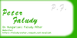 peter faludy business card